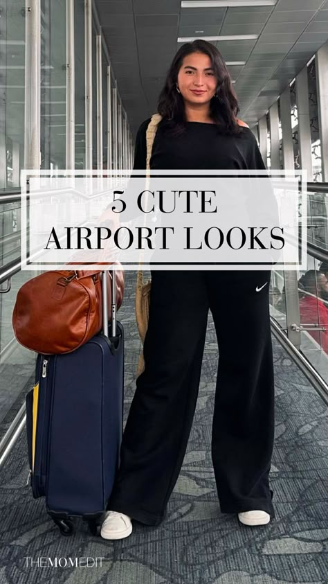 Cute Airport Outfit, Plane Outfit, Airport Outfit Summer, Comfortable Travel Outfit, Comfy Airport Outfit, Cute Travel Outfits, Flight Outfit, Airport Travel Outfits, Travel Attire