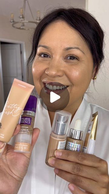 Makeup | Fashion | Style Hacks on Instagram: "Drugstore skin tint recommendations! I’m trying them on unfiltered real skin so you can decide which formulas are best for you. 
@colourpopcosmetics (shade light 7 W) Pretty Fresh is best if you’re looking for a moisturizer and coverage in one step. It’s vegan and cruelty free 
@revlon (Shade 213) Illuminance is best if you’re looking for long term skincare benefits and natural radiance 
@maybelline (shade 220) Super Stay works on all skin types but if you have oily skin this is the one for you. 
@lorealparis (shade 35) Age Perfect best for mature skin, dry skin or those looking for spf in a foundation. 
@covergirl (shade 30)is the most lightweight in the bunch, gel like texture feels like a second skin. Vegan and cruelty free
#drugstore #drugs Makeup For Normal Skin, Foundation For Dry Sensitive Skin, Drugstore Foundation For Combo Skin, Best Drugstore Foundation For Oily Skin, Dewy Foundation For Dry Skin, Best Drugstore Foundation For Over 40, Drugstore Makeup Must Haves, Best Drugstore Primer, Oily Skin Makeup