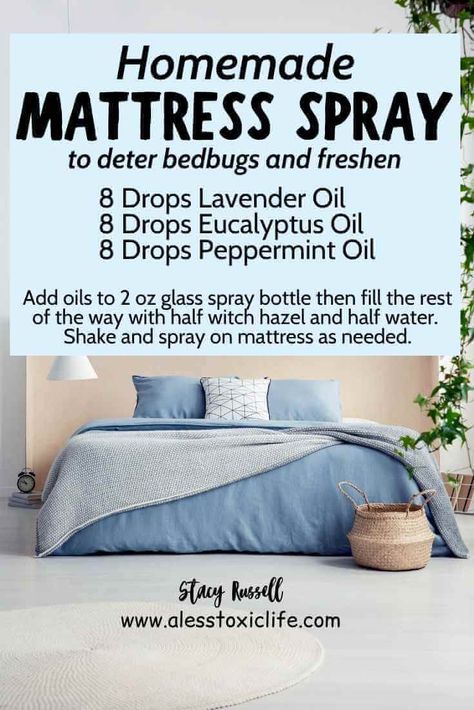 Homemade Mattress, Mattress Spray, Diy Mattress, Homemade Essential Oil, Essential Oil Spray, Essential Oils Cleaning, Diy Essentials, Homemade Cleaning Solutions, Essential Oil Blends Recipes