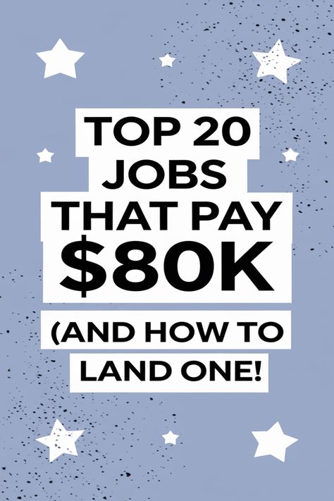 Infographic listing 20 high-paying jobs that earn $80K or more annually, featuring career paths, salary ranges, and tips to land these roles. Fun Careers That Pay Well, How To Find Your Dream Job, How To Get A Job, List Of Jobs Career Ideas, Dream Jobs Aesthetic, Business Degree Jobs, List Of Careers, Switching Careers, High Paying Careers