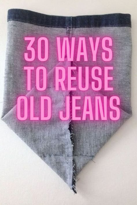 30 ways to repurpose your old jeans. Easy quick crafts repurposed old jeans. #reusejeans #repurposejeans #oldjeanscrafts Easy Quick Crafts, Recycle Jeans Projects, Clothing Recycling, Old Jeans Projects, Jean Crafts Ideas, Repurpose Jeans, Old Jeans Diy, Reuse Jeans, Reuse Old Jeans