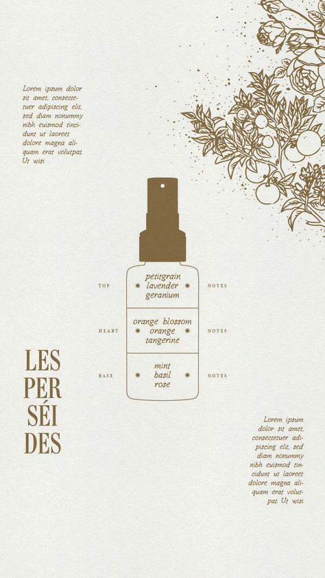 Introducing Les Perséides, a luxuriously calming pillow mist. The brand design was created by Soulspell Studio. Combining natural essential oils, each scent is designed to relax and restore the mind and body, helping to create a peaceful environment for uninterrupted sleep. Create a sense of uplifting wellbeing with Les Perséides, the perfect sleep-aid for those seeking gentle comfort and respite. Beauty Product Illustration, Essential Oils Branding, Self Care Design, Essential Oil Branding, Pillow Branding, Perfume Graphic Design, Scent Branding, Essential Oils Packaging, Luxury Graphic Design