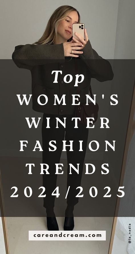 Discover the latest 2024/2025 winter fashion trends for women! From textured coats to chic leather pieces, and rich burgundy hues to playful leopard prints, this season has it all. Explore the latest winter styles for women that embody the perfect winter aesthetic. Get inspired with some cute and cozy winter trending outfits that will keep you stylish all season long! Leather Coat Winter Outfit, Woman’s Winter Fashion, 2025 Winter Womens Fashion, Winter 2025 Work Outfits, Trend Outfit Winter 2025, January 2025 Style, Winter 2025 Color Trends, Fashion For 2025 Women, Winter Outfit Casual Women