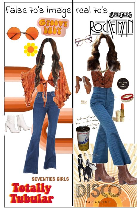 Retro Outfit 70's, 70s Vibes Outfit, How To Dress 70's Style, Modern Day 70s Fashion, 70s 80s 90s Outfit, Groovy Party Outfits 70s Fashion, 70s Fashion Party Outfits, 1970s Club Fashion, 70 Theme Party Outfit Women