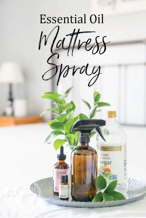 Essential OIl Mattress Spray Essential Oil Mattress Spray, Disinfectant Spray Diy, Mattress Spray, Linen Spray Essential Oils, Aromatherapy Diy, House Maintenance, Natural Cleaning Recipes, Diy Cleaning Products Recipes, Homemade Essential Oil