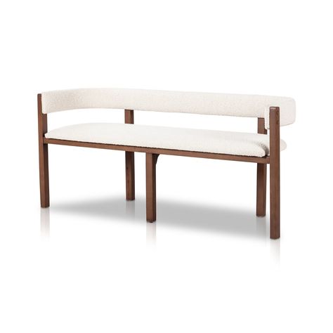 Product Overview Finish: Knoll Natural Dimensions: 62"W x 20"D x 28"H Materials: 95% Pl, 5% Pc, Solid Parawood Performance Fabric: Yes Weight: 44.09 lb Kitchen Banquette, Oak Bench, Dining Benches, Four Hands, Burke Decor, Dining Area, Dining Bench, Elegant Design, The Globe