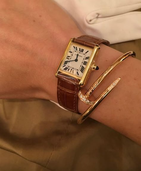 Watch Stack, Vintage Cartier Watch, Cartier Tank Louis, Cartier Watches Women, Classy Watch, Vintage Watches Women, Luxe Jewelry, Cartier Tank, Cartier Watch