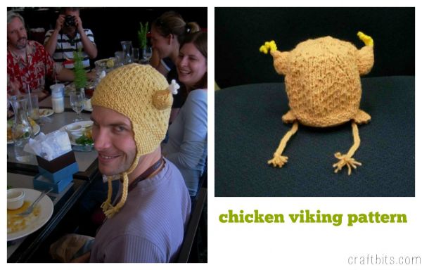 Chicken Viking Hat Knitting Pattern