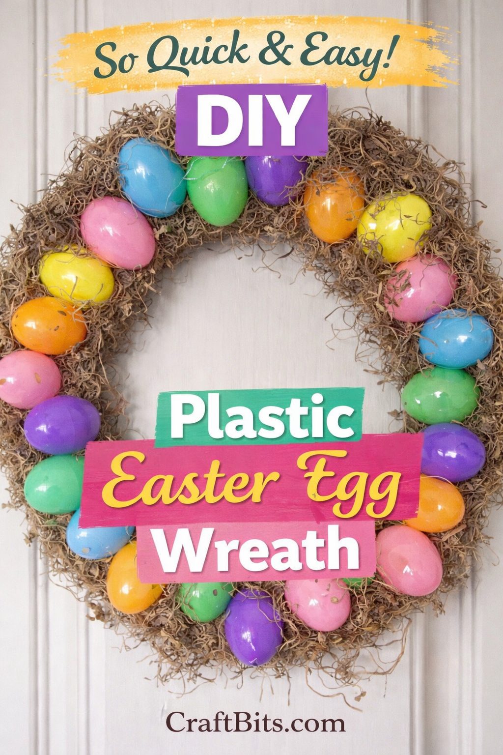 DIY Plastic Easter Egg Wreath