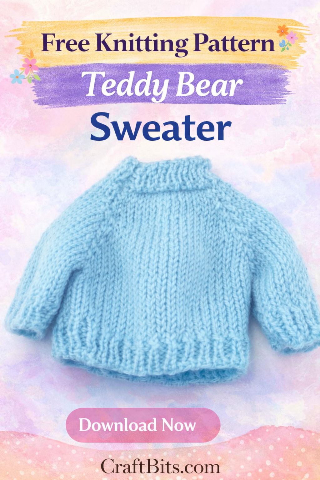 Free Teddy Bear Sweater Knitting Pattern (Straight Needles, PDF-Printable)