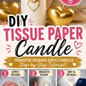 Tissue Paper Candle - How to transfer images onto candles