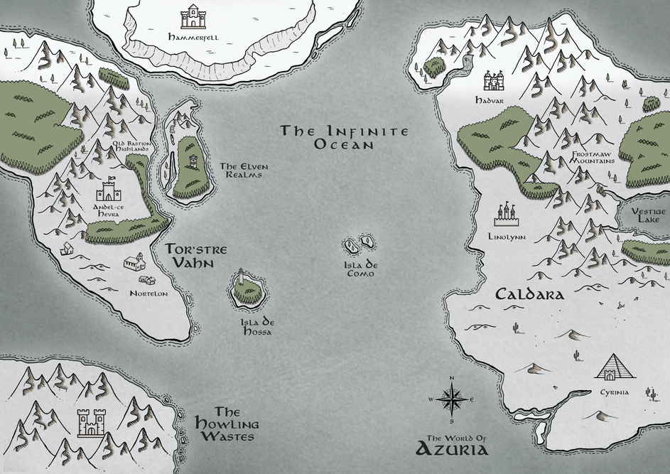 picture of a fantasy world, the World of Azuria