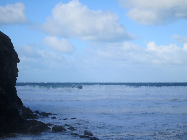 Huge waves crashing at Chapelporth