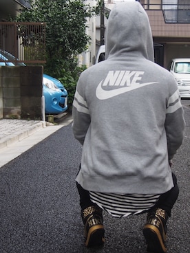 「NIKE(ナイキ)のアイテム(パーカー)」を使った、R.Hさん(メンズ・186cm)の秋コーディネート