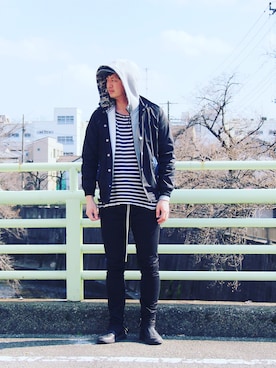 「NIKE(ナイキ)のアイテム(パーカー)」を使った、R.Hさん(メンズ・186cm)の春コーディネート