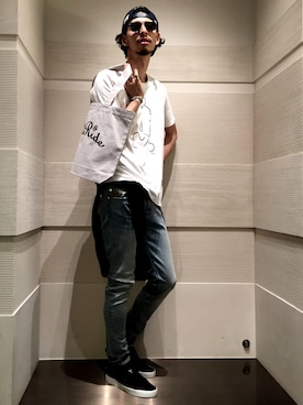 「Y-3(ワイスリー)のアイテム(スニーカー)」を使った、NANO・UNIVERSE LIBRARY 新宿 STAFFさん(メンズ・184cm)の夏コーディネート
