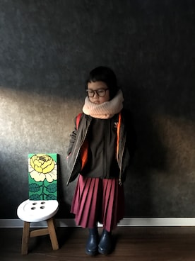 「adidas(アディダス)のアイテム(パーカー)」を使った、になこ*さん(キッズ・100cm)の冬コーディネート