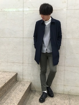 「STUDIOUS(ステュディオス)のアイテム(ノーカラージャケット)」を使った、Ryoさん(メンズ・168cm)の冬コーディネート