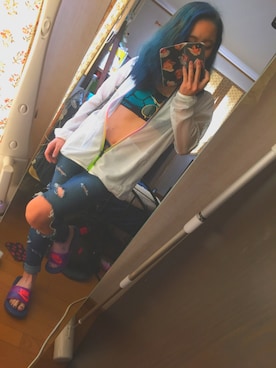 「NIKE(ナイキ)のアイテム(ブラ&ショーツ)」を使った、ⓝⓐⓝⓐⓒⓞさん(レディース・154cm)の夏コーディネート