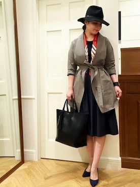 HARIOさんの「ステッキ柄スカーフ（ROPE' | ロペ）」を使ったコーディネート