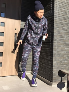 「NIKE(ナイキ)のアイテム(パーカー)」を使った、コチコチさん(メンズ・172cm)の冬コーディネート