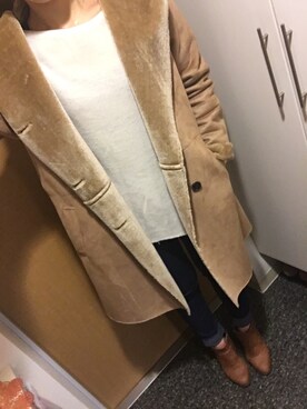 「URBAN RESEARCH DOORS(アーバンリサーチドアーズ)のアイテム(ムートンコート)」を使った、miki ♡ᵕ̈*⑅さん(レディース・158cm)の冬コーディネート