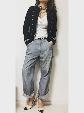 「Denim & Supply Ralph Lauren(デニムアンドサプライラルフローレン)のアイテム(スーツジャケット)」を使った、Kotomi Minagawaさん(レディース・169cm)の秋コーディネート