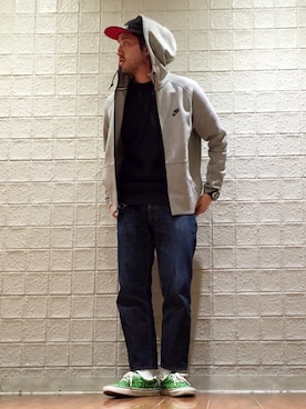 「NIKE(ナイキ)のアイテム(パーカー)」を使った、AGAWA YOUSUKEさん(メンズ・172cm・20代)の秋コーディネート