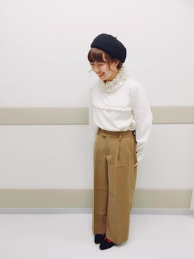 「BEAUTY&YOUTH UNITED ARROWS(ビューティーアンドユースユナイテッドアローズ)のアイテム(バレエシューズ)」を使った、やまもさん(レディース・150cm)の秋コーディネート