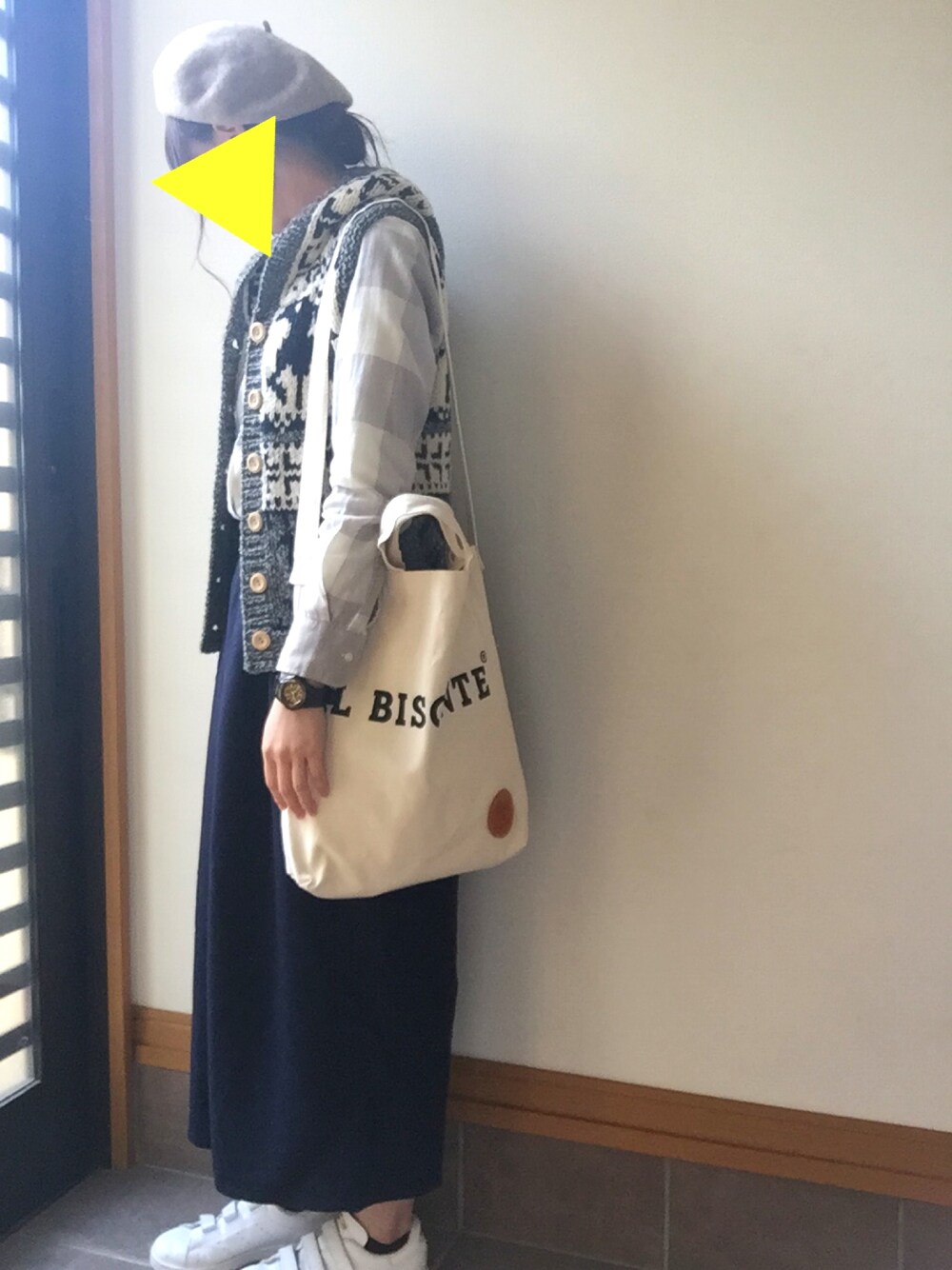 s a y a ▽さんの「フンワリバスクベレー（LBC）」を使ったコーディネートの1枚目の写真