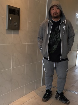「NIKE(ナイキ)のアイテム(セットアップ)」を使った、平地大樹 aka ひらっちさん(メンズ・176cm・30代)の夏コーディネート
