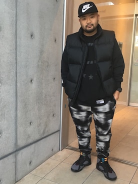 「NIKE(ナイキ)のアイテム(ダウンベスト)」を使った、平地大樹 aka ひらっちさん(メンズ・176cm)の冬コーディネート