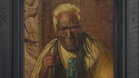 An oil painting of a Māori elder 