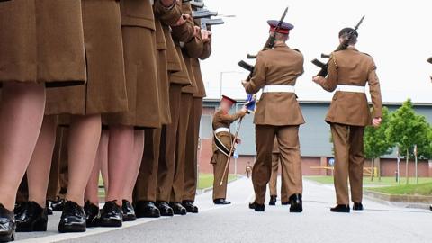 Junior soldiers at the Army Foundation College in Harrogate, England.