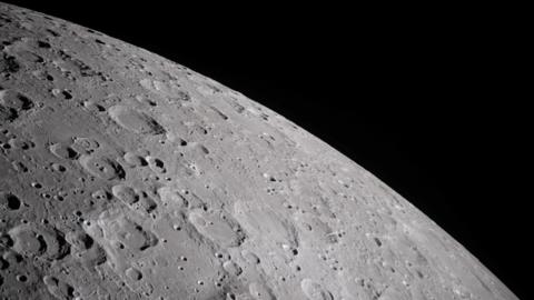 A close up of craters on the Moon's surfrace