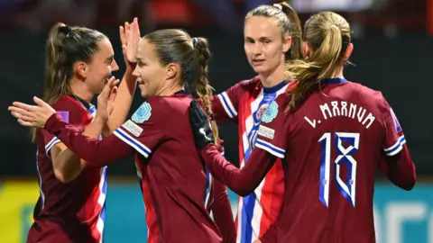 Norway celebrate a goal