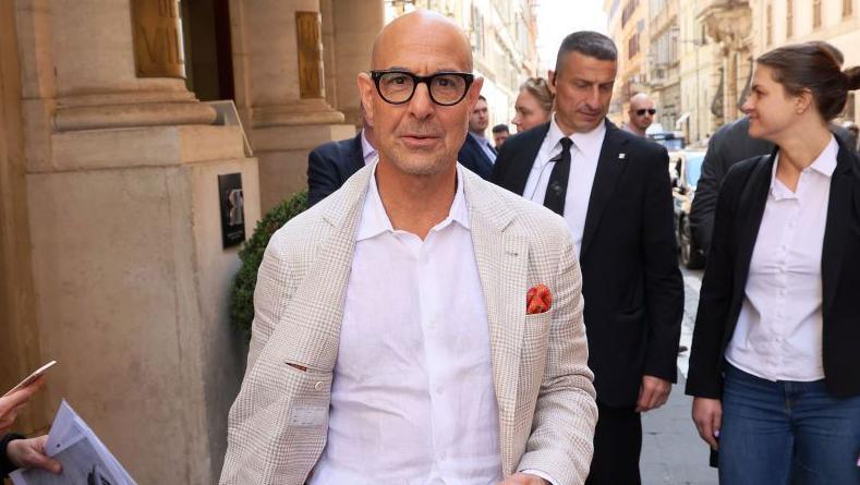 Stanley Tucci seen in a street in Rome