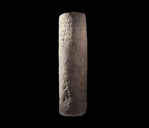 A Roman road sign