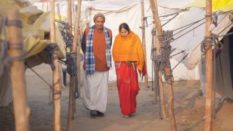 Elderly couple at India's Kumbh mela