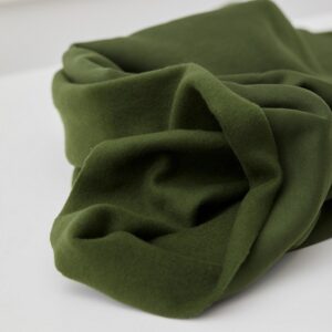 Mind the maker GOTS børstet french terry - Green khaki / per 0,5 m