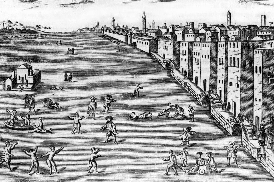 Venedig im Winter 1708: Kanäle und Lagune sind zugefroren. Heute gilt dieser Winter gilt als der härteste der vergangenen 500 Jahre
