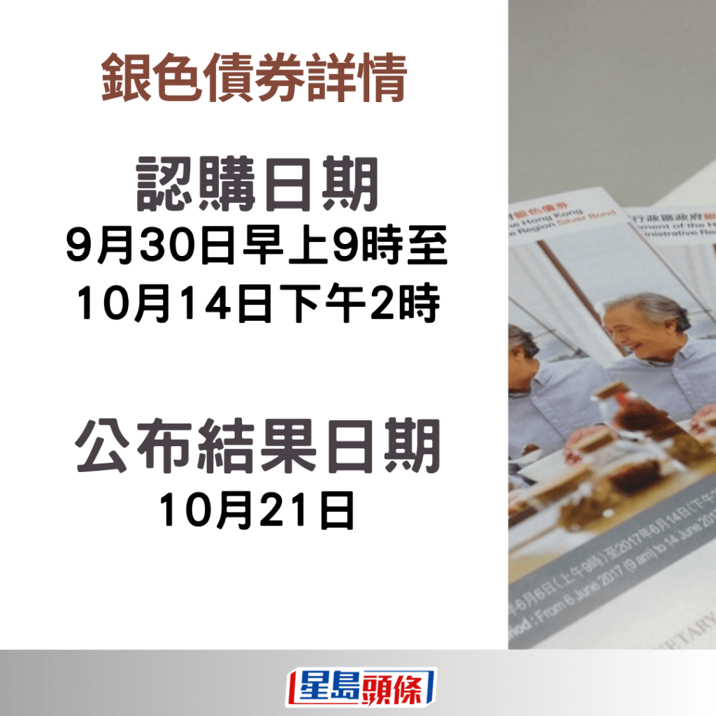 銀債2024｜認購日期於9月30日開始，至10月14日截止。