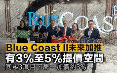 Blue Coast II未來加推 有3%至5%提價空間 同系3項目下周一加價約3%