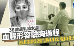 38歲患乳癌女星血腥形容驗胸過程！被超粗機器拮胸切12塊肉化驗  覆診憂復發難忍再化療