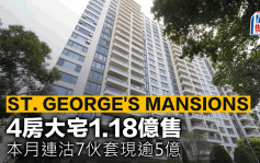 ST. GEORGE\'S MANSIONS 4房大宅1.18億售 本月連沽7伙套現逾5億