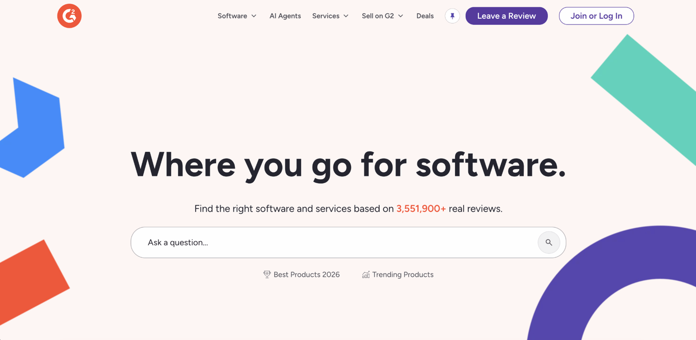 G2 home page