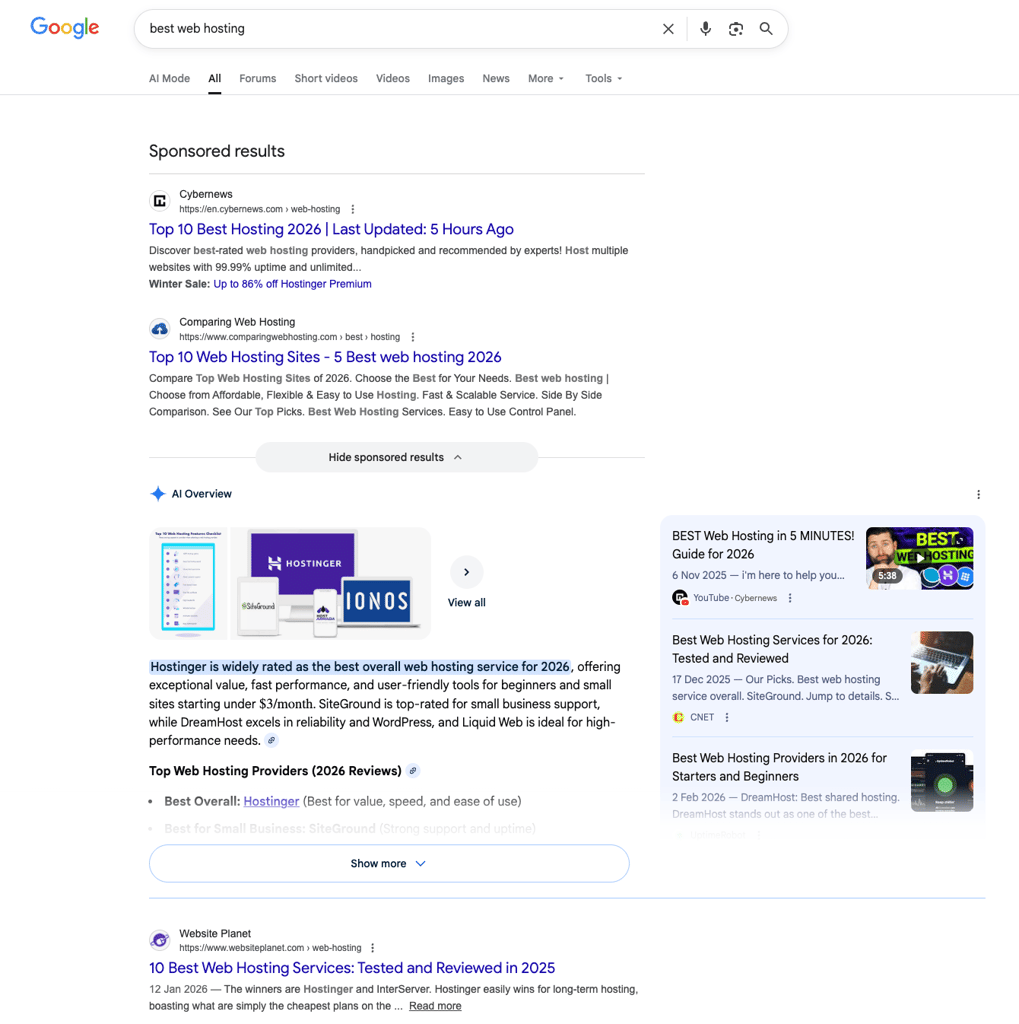 "google-serp-sponsored-ai-overview-organic-listing" "Google's
