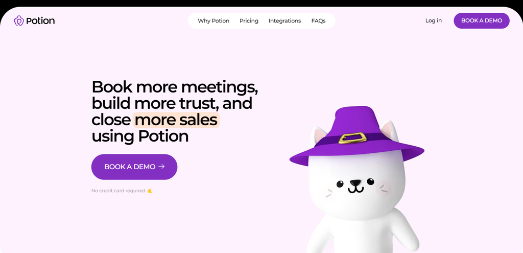 Potion's homepage