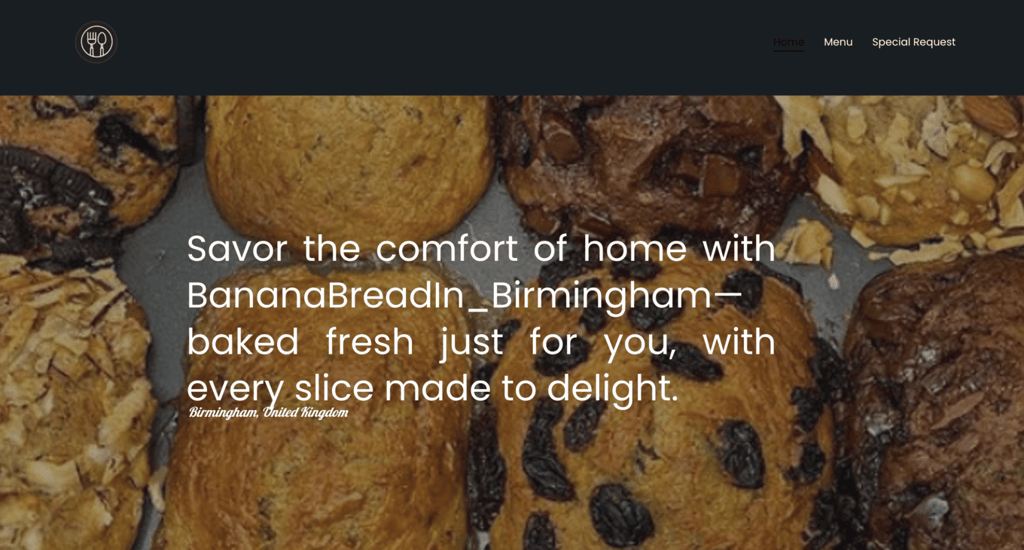 Homepage of Banana Bread In Birmingham