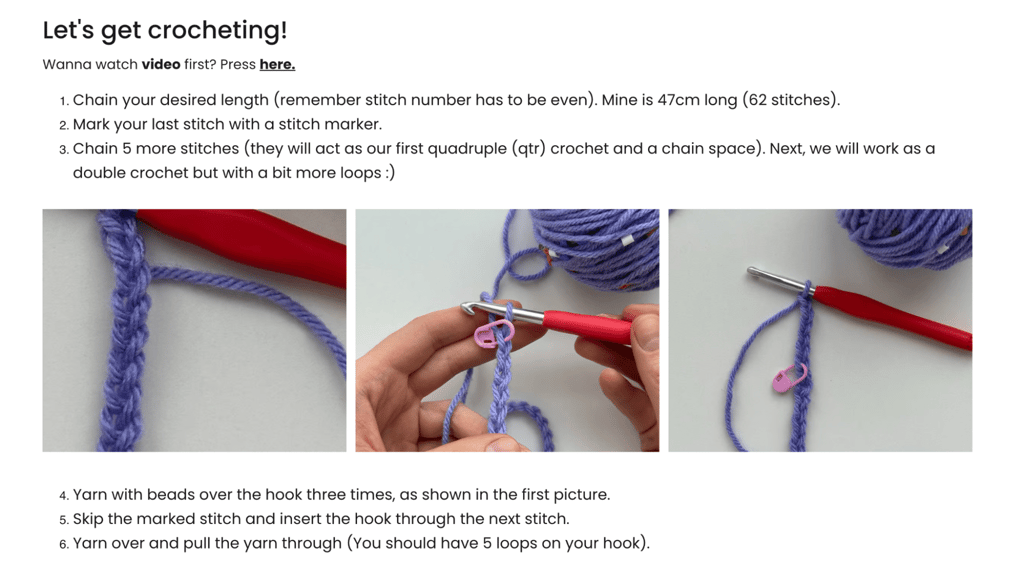 Step by step instructions on Curly Knits blog